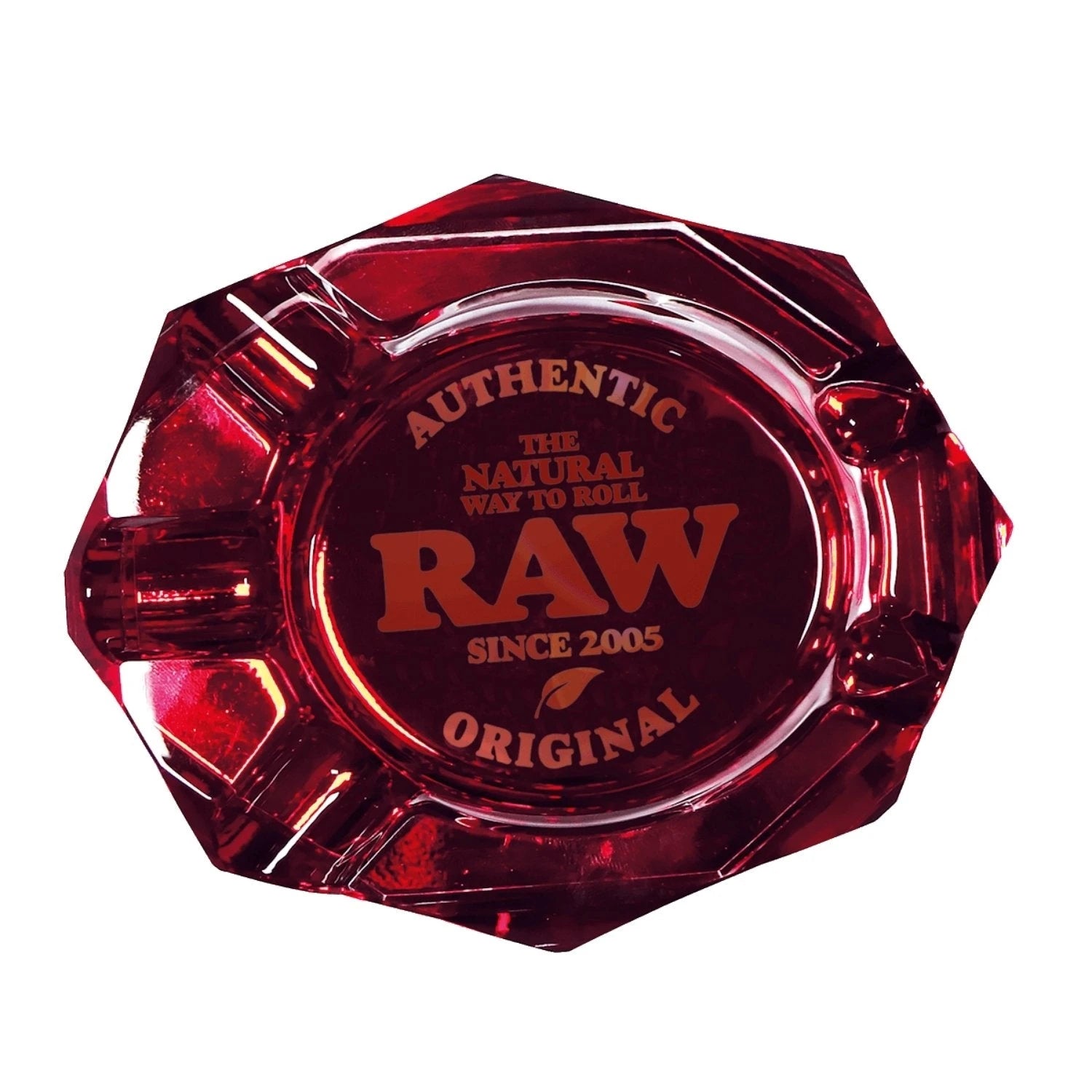 RAW Ruby Red Glas Aschenbecher RAW